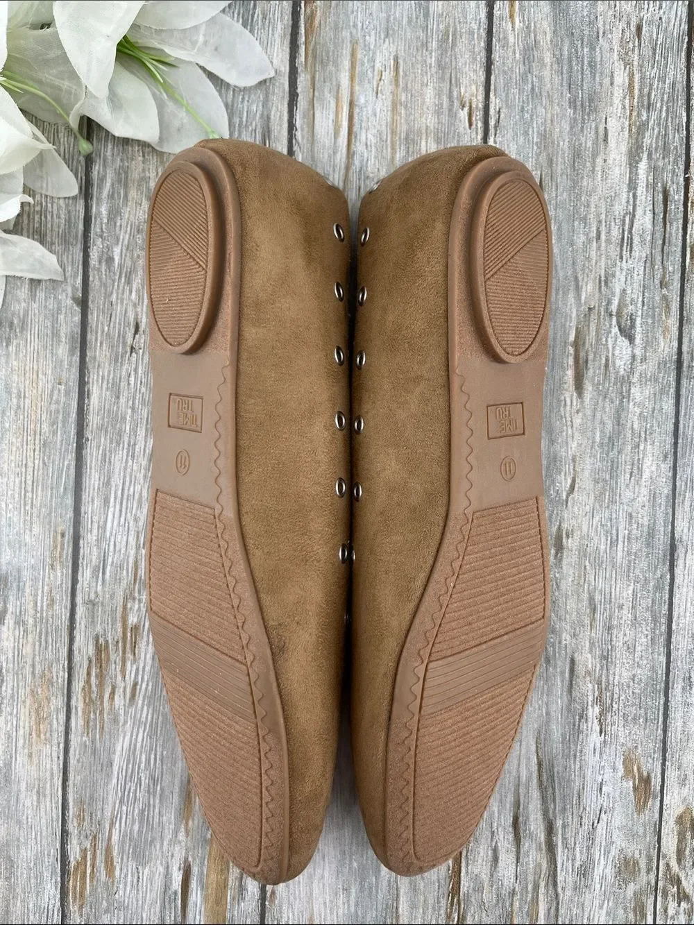 Women's Faux Suede Corset Ballet Flats Shoes Size 11